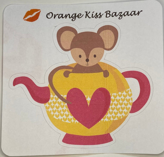 Mouse & Teapot Single Sticker