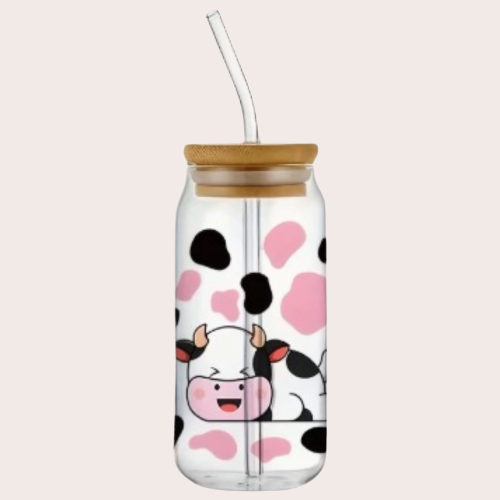 Lazy Cow & Friends Glass Can