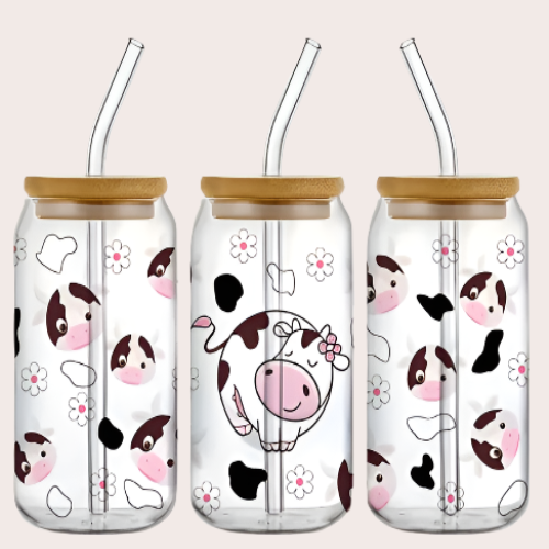 Dasiy the Cow and Friends Glass Can